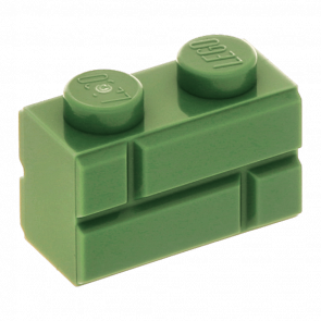 Кубик Lego Модифицированная with Masonry Profile 1 x 2 98283 6075617 Sand Green 4шт Б/У - Retromagaz