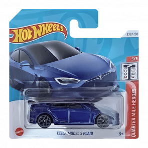 Машинка Базова Hot Wheels Tesla Model S Plaid Quarter Mile Heroes 1:64 HRY91 Blue