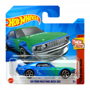 Машинка Базовая Hot Wheels '69 Ford Mustang Boss 302 Falken Then and Now 1:64 HKJ48 Blue - Retromagaz