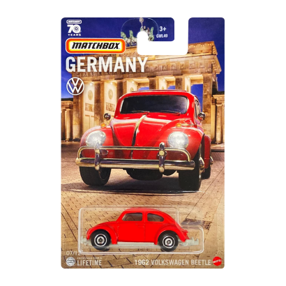 Тематическая Машинка Matchbox 1962 Volkswagen Beetle Germany 1:64 GWL49/HPC62 Red - Retromagaz