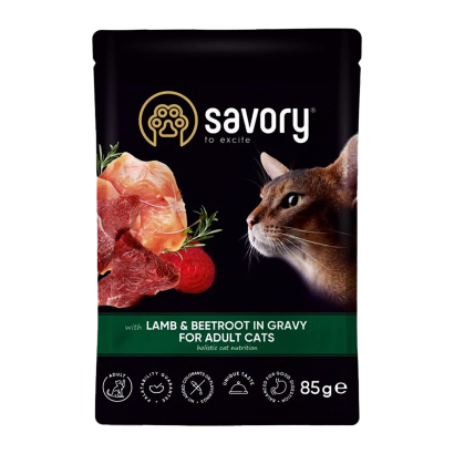 Влажный Корм для Кошек Savory Ягненок и Свекла 85g - Retromagaz