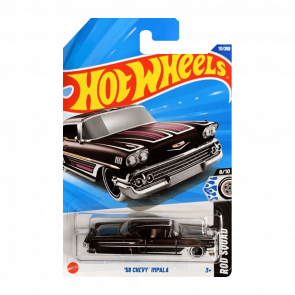 Машинка Базова Hot Wheels '58 Impala Rod Squad 1:64 HYX38 Black - Retromagaz