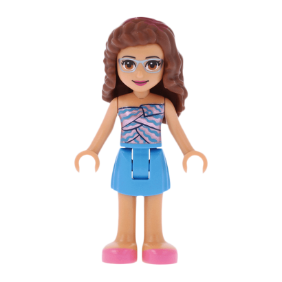 Фігурка Lego Girl Olivia Dark Azure Skirt Friends frnd380 2 Б/У - Retromagaz