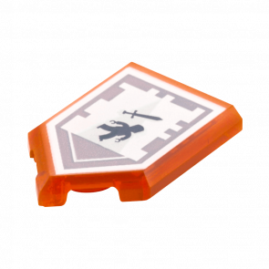 Плитка Lego Модифікована Декоративна Pentagonal Nexo Power Shield Pattern Tractor Beam 2 x 3 22385pb001 6132736 Trans-Neon Orange 4шт Б/У