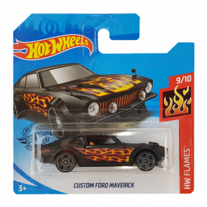 Машинка Базова Hot Wheels Custom Ford Maverick Flames 1:64 GHD66 Black - Retromagaz