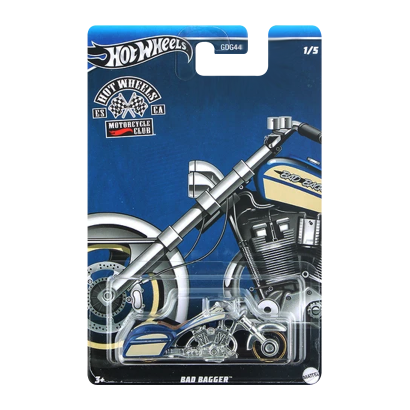 Тематическая Машинка Hot Wheels Bad Bagger Motorcycle Club 1:64 HRR90 Blue - Retromagaz