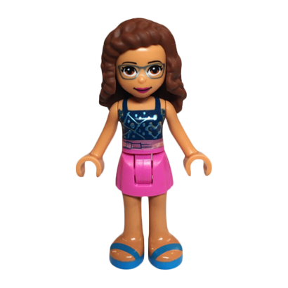 Фигурка Lego Girl Olivia Dark Pink Skirt Friends frnd424 1 Б/У - Retromagaz