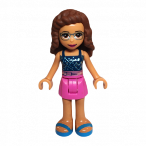 Фигурка Lego Girl Olivia Dark Pink Skirt Friends frnd424 1 Б/У