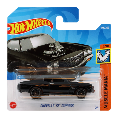 Машинка Базова Hot Wheels Chevelle SS Express Muscle Mania 1:64 HCV18 Black - Retromagaz