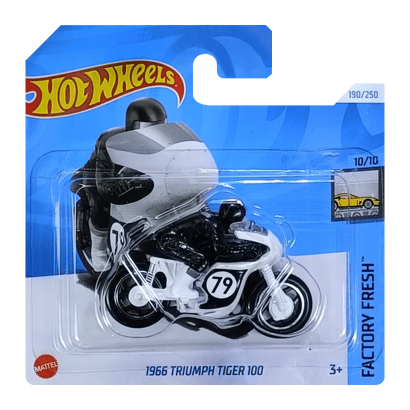 Машинка Базовая Hot Wheels 1966 Triumph Tiger 100 Factory Fresh 1:64 HRY62 White - Retromagaz