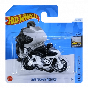 Машинка Базова Hot Wheels 1966 Triumph Tiger 100 Factory Fresh 1:64 HRY62 White - Retromagaz