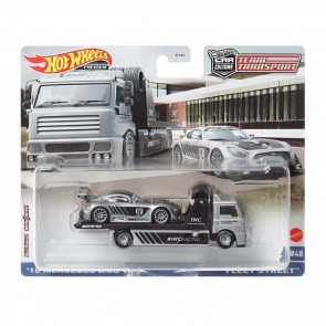 Машинка Premium Hot Wheels '16 Mercedes-AMG GT3 и Транспортер Fleet Street Team Transport 1:64 HCR39 Silver 2шт - Retromagaz