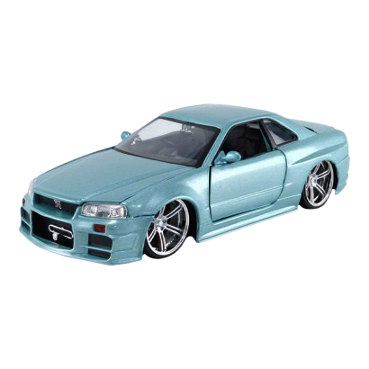 Машинка Jada 2002 Nissan Skyline GT-R (BNR34) Brian's Fast & Furious 1:24 Turquoise - Retromagaz