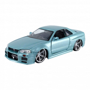 Машинка Jada 2002 Nissan Skyline GT-R (BNR34) Brian's Fast & Furious 1:24 Turquoise - Retromagaz