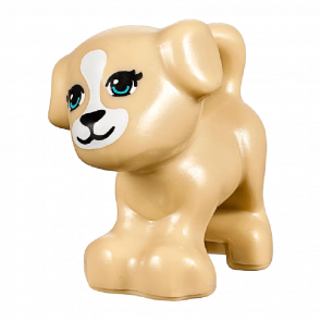 Фігурка Lego Земля Dog Friends Puppy Medium Azure Eyes and Black Mouth and White Blaze Animals 93088pb03 6035467 Tan Б/У