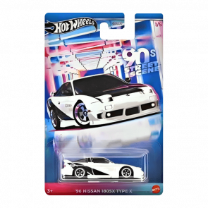 Тематическая Машинка Hot Wheels '96 Nissan 180SX Type X '90s Street Scene 1:64 JCB57 White - Retromagaz