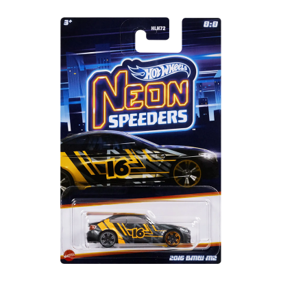 Тематическая Машинка Hot Wheels 2016 BMW M2 Neon Speeders 1:64 HLH72/HLH80 Black - Retromagaz