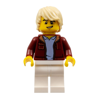 Фігурка Lego People 973pb3162 Man Dark Red Jacket with Bright Light Blue Shirt City cty1236 1 Б/У - Retromagaz