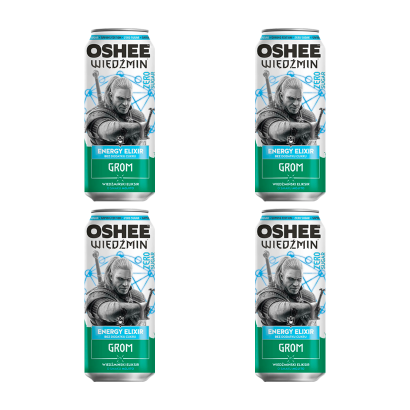 Набор Напиток Энергетический Oshee Witcher Energy Elixir Grom Mojito Zero 500ml 4шт - Retromagaz