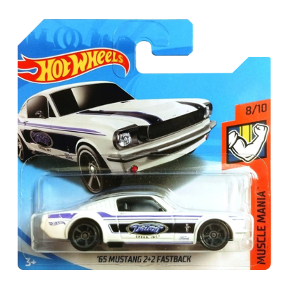 Машинка Базова Hot Wheels '65 Mustang 2+2 Fastback Muscle Mania 1:64 FYD08 White - Retromagaz