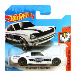 Машинка Базова Hot Wheels '65 Mustang 2+2 Fastback Muscle Mania 1:64 FYD08 White