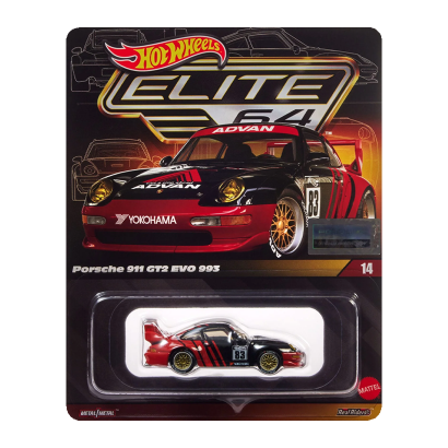 Машинка Premium Hot Wheels Porsche 911 GT2 EVO 993 Advan Elite 64 1:64 HWR94 Black - Retromagaz