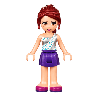 Фигурка Lego Girl Mia Dark Purple Skirt Friends frnd195 1 Б/У - Retromagaz