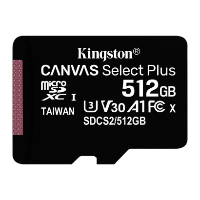 Карта Памяти Kingston Canvas Select Plus UHS-I U3 V30 A1 + SD Adapter 512GB - Retromagaz