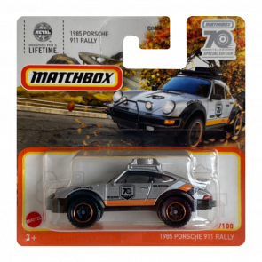 Машинка Большой Город Matchbox 1985 Porsche 911 Rally 70 Years Special Edition 1:64 HLD32 Silver - Retromagaz