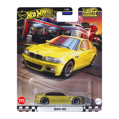 Машинка Premium Hot Wheels BMW M3 E46 Boulevard 1:64 HRT80 Yellow - Retromagaz