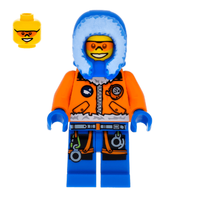 Фігурка Lego Arctic 973pb1683 Explorer Male with Orange Goggles City cty0492 Б/У - Retromagaz