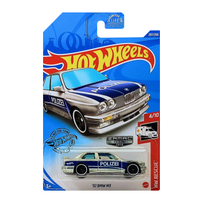 Машинка Базовая Hot Wheels '92 BMW M3 Zamac Rescue 1:64 GHG45 Silver - Retromagaz