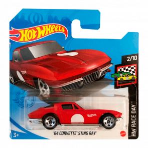 Машинка Базовая Hot Wheels '64 Corvette Sting Ray Race Day 1:64 GRX90 Red - Retromagaz