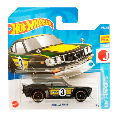 Машинка Базовая Hot Wheels Mazda RX-3 J-Imports 1:64 HCV78 Black - Retromagaz