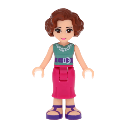 Фігурка Lego Girl Charlotte Magenta Mid Length Skirt Friends frnd091 Б/У - Retromagaz