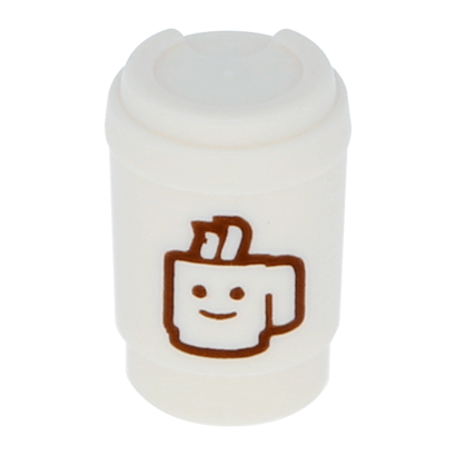 Еда Lego Take Out Cup with Reddish Brown Minifigure Smile 15496pb01 6052311 White Б/У - Retromagaz