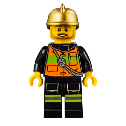 Фигурка Lego Fire 973pb1303 Chief Reflective Stripe Vest with Pockets City cty0345 Б/У - Retromagaz