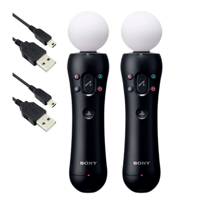 Контролери Бездротовий Sony PlayStation 4 Move 2шт Black Б/У - Retromagaz