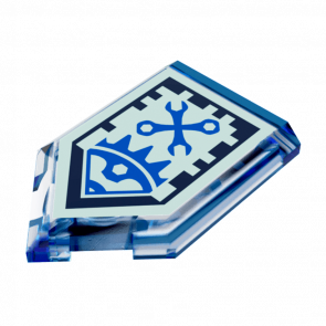 Плитка Lego Модифікована Декоративна Pentagonal Nexo Power Shield Pattern Mech Master 2 x 3 22385pb013 6133350 Trans-Dark Blue 4шт Б/У