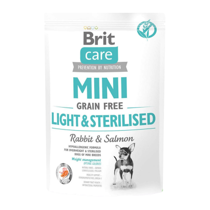 Сухой Корм для Собак Cтерилизованных Brit Care Grain-Free Mini Кролик и Лосось 400g - Retromagaz