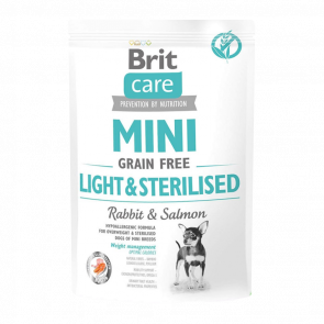 Сухий Корм для Собак Cтерилізованих Brit Care Grain-Free Mini Кролик і Лосось 400g