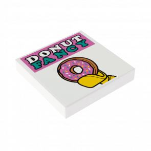 Плитка Lego Декоративная Groove with 'DONUT FANCY' and Doughnut 2 x 2 3068bpb0842 88409pb0842 6066136 White Б/У