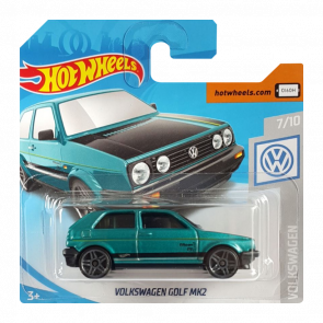 Машинка Базова Hot Wheels Volkswagen Golf MK2 Volkswagen 1:64 FYD60 Turquoise - Retromagaz