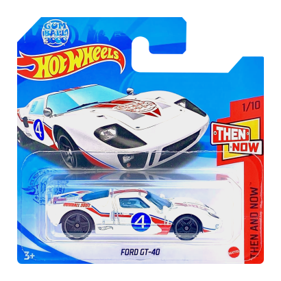 Машинка Базовая Hot Wheels Ford GT-40 Gumball 3000 Then and Now 1:64 GTB33 White - Retromagaz