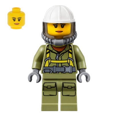 Фігурка Lego Volcano Explorers 973pb2453 Female Worker Suit with Harness City cty0681 Б/У - Retromagaz