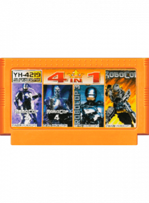 Сборник Игр RMC Famicom Dendy 4 in 1 RoboCop 1, 2, 3, Super Rescue Solbrain (Shatterhand) Английская Версия Только Картридж Новый - Retromagaz