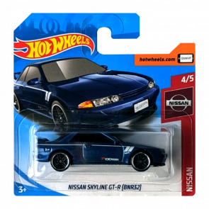 Машинка Базовая Hot Wheels Skyline GT-R (BNR32) Yokohama Nissan 1:64 FYB74 Metallic Blue - Retromagaz