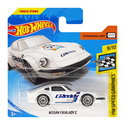 Машинка Базовая Hot Wheels Nissan Fairlady Z Greddy Speed Graphics 1:64 FJW49 White - Retromagaz