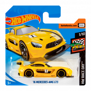 Машинка Базовая Hot Wheels '16 Mercedes-AMG GT3 Race Day 1:64 FYD19 Yellow - Retromagaz