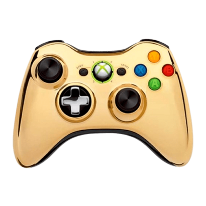 Геймпад Бездротовий Microsoft Xbox 360 Chrome Series Gold Б/У - Retromagaz